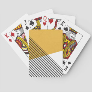 Black, white and yellow simple geometric art playing cards