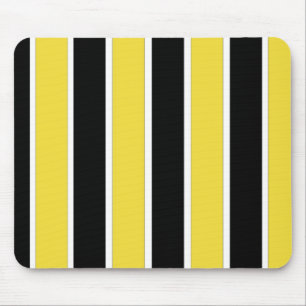 Black, white and yellow stripes mouse pad