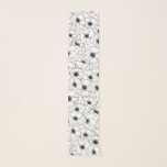 Black White Anemone Floral Hand Drawn Pattern Scarf<br><div class="desc">Black and White Anemone Flower Hand Drawn Pattern. For enquiries about custom design changes by the independent designer please email paula@labellarue.com BEFORE you customize or place an order.</div>