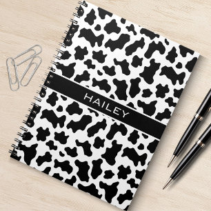 Black & White Animal Cow Print Spotted Cowgirl Notebook