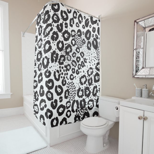 Black White Animal Print Snow Leopard Cheetah (In Situ)