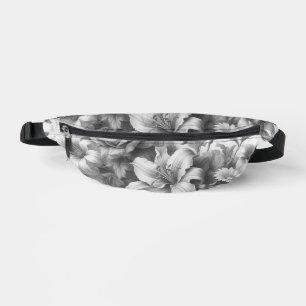 Black & White Antique Floral Perfection Fanny Pack