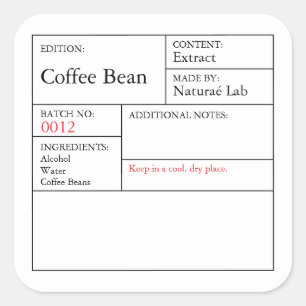 Black & White Apothecary Coffee Bean label