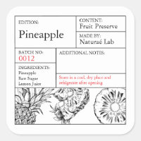 Black & White Apothecary Pineapple label