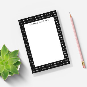 Black & White Arrows Pattern Personalized Notes