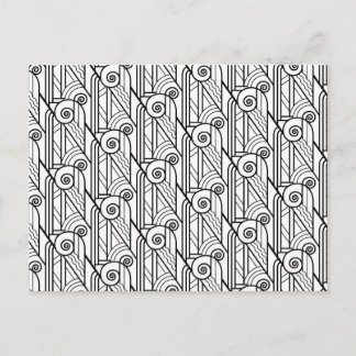 Black & White Art Deco Pattern Postcard