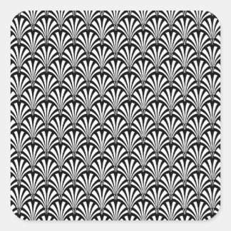 Black & White Art Deco Pattern Square Sticker