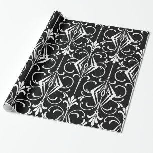 Black & White Art Deco Pattern Wrapping Paper