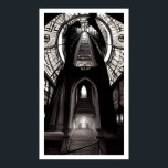 Black & White Art Deco Stairways To Where? Poster<br><div class="desc">Been fascinated with stairs and portals and whirlpools. Where do they go?</div>