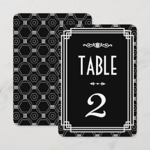 Black & White Art Deco Wedding Table Numbers