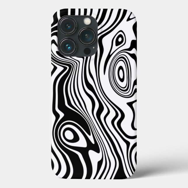 Black White Art Waves - Your Colours Case-Mate iPhone Case (Back)