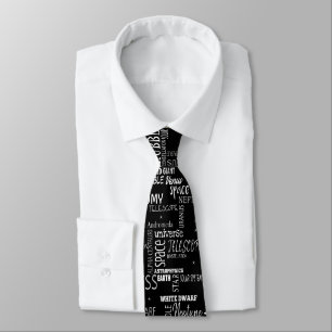 Black White Astronomy Science Tie