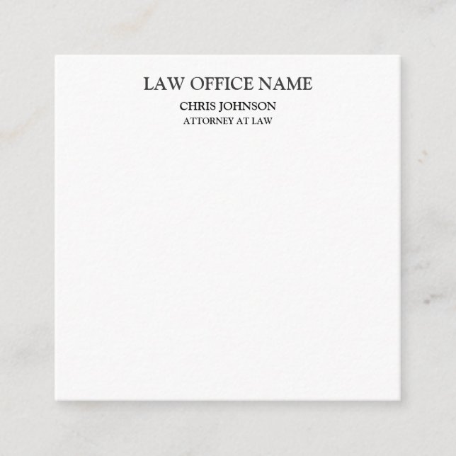 Black White Attorney at Law Business Profile Enclosure Card (Front)