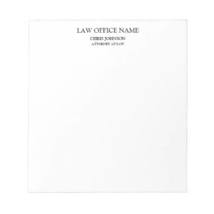 Black White Attorney at Law Business Profile Notepad