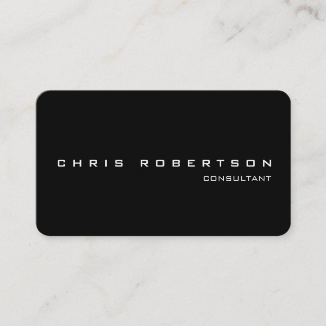 Black White Attractive Charming Business Card (Front)