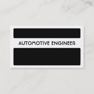 Black white Automotive Engineer business cards