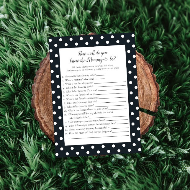 Black White Baby Bow Who Knows Mom Best Game Invitation (Creator Uploaded)