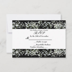 Black & White Baby Respire Floral carte RSVP