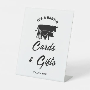 Black White BabyQ Baby Shower Cards & Gifts Sign