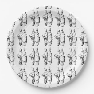 Black & White Ballet Slipper Themed Paper Plates