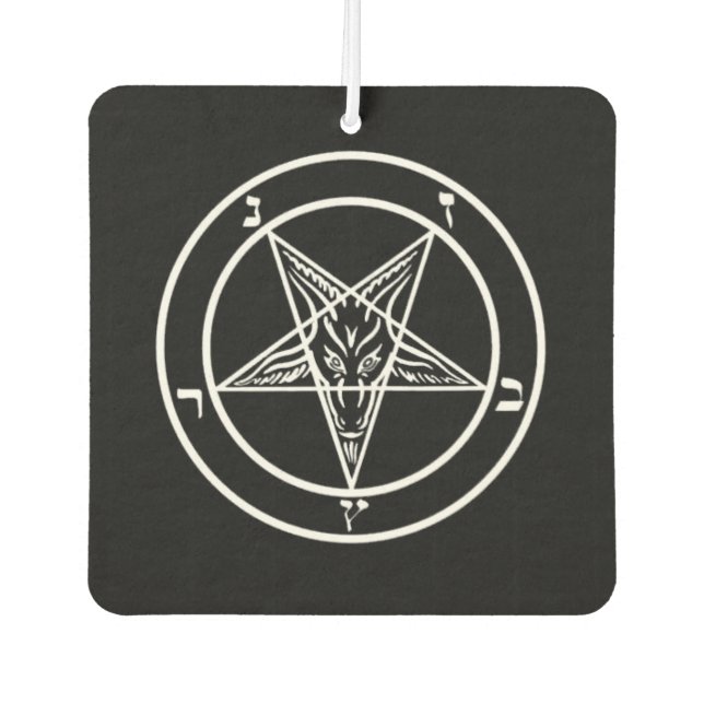 Black/White Baphomet Air Freshener (Front)
