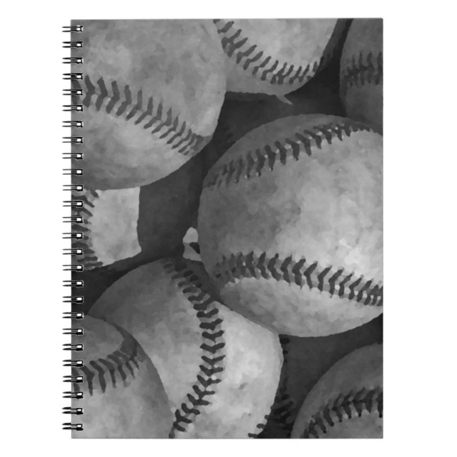 Black & White Baseball Notebook (Front)