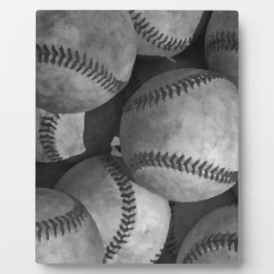 Black & White Baseball Plaque