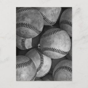 Black & White Baseball Postcard