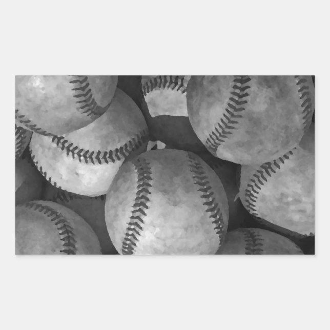 Black & White Baseball Sticker (Front)