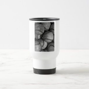 Black & White Baseball Travel Mug