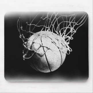 Black & White Basketball Art Mouse Pad