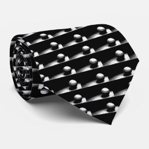 Black White Basketball Artwork Tie