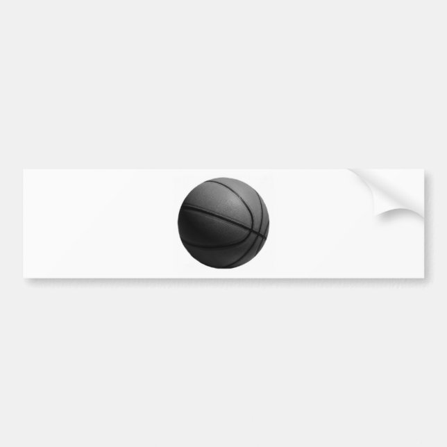 Black & White Basketball Bumper Sticker (Front)