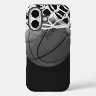 Black & White Basketball iPhone 16 Case