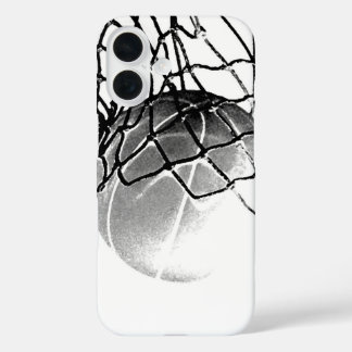 Black & White Basketball iPhone 16 Case