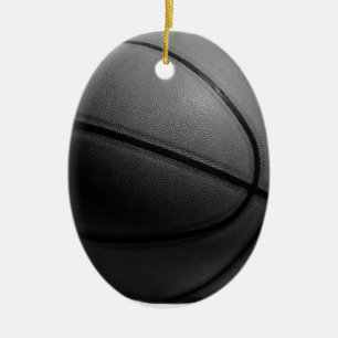 Black & White Basketball Ceramic Ornament