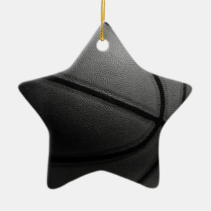 Black & White Basketball Ceramic Ornament