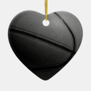 Black & White Basketball Ceramic Ornament