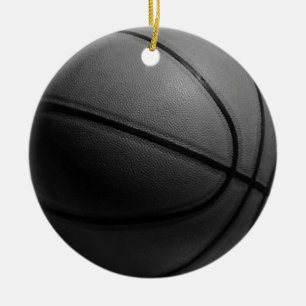 Black & White Basketball Ceramic Ornament
