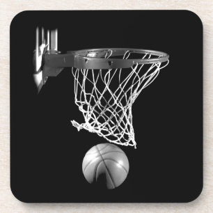 Black & White Basketball Coaster