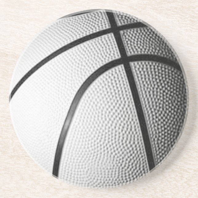 Black & White Basketball Coaster (Front)