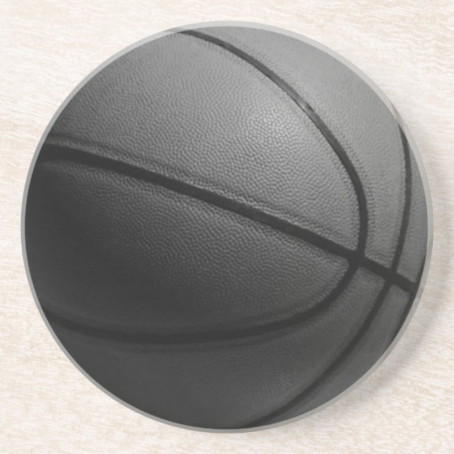 Black & White Basketball Coaster (Front)