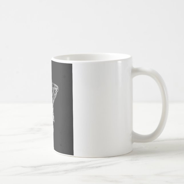 Black & White Basketball Coffee Mug (Right)