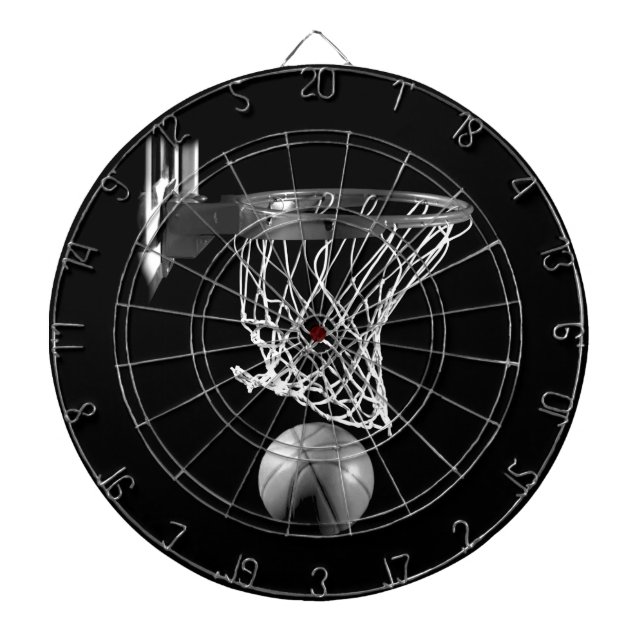 Black & White Basketball Dartboard (Front)