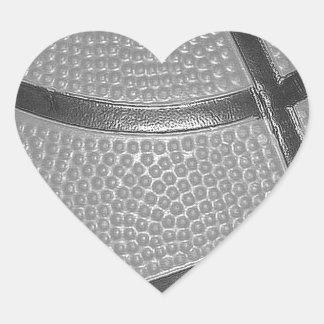 Black & White Basketball Heart Sticker