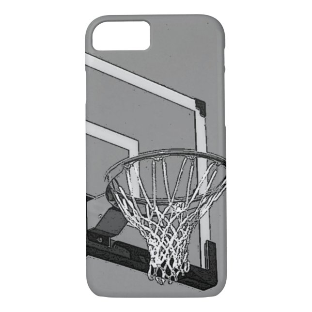 Black White Basketball Hoop iPhone 7 Coque (Dos)