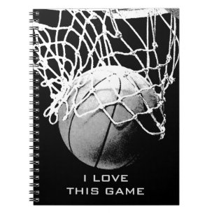 Black & White Basketball I Love This Game Notebook