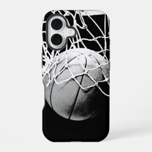 Black White Basketball iPhone 16 Case