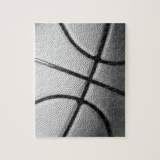 Black & White Basketball Jigsaw Puzzle (Vertical)