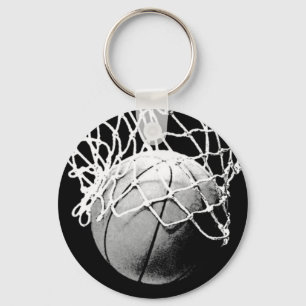 Black & White Basketball Keychain